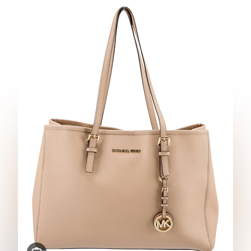 MICHAEL KORS SHAINA SAFIANO LEATHER BLUSH PINK SHOULDER BAG